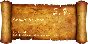Stamm Viktor névjegykártya